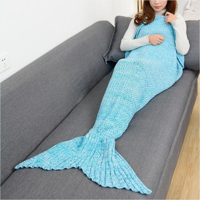 Havfrue tæppe - havfruehale til hygge på sofaen eller i sengen